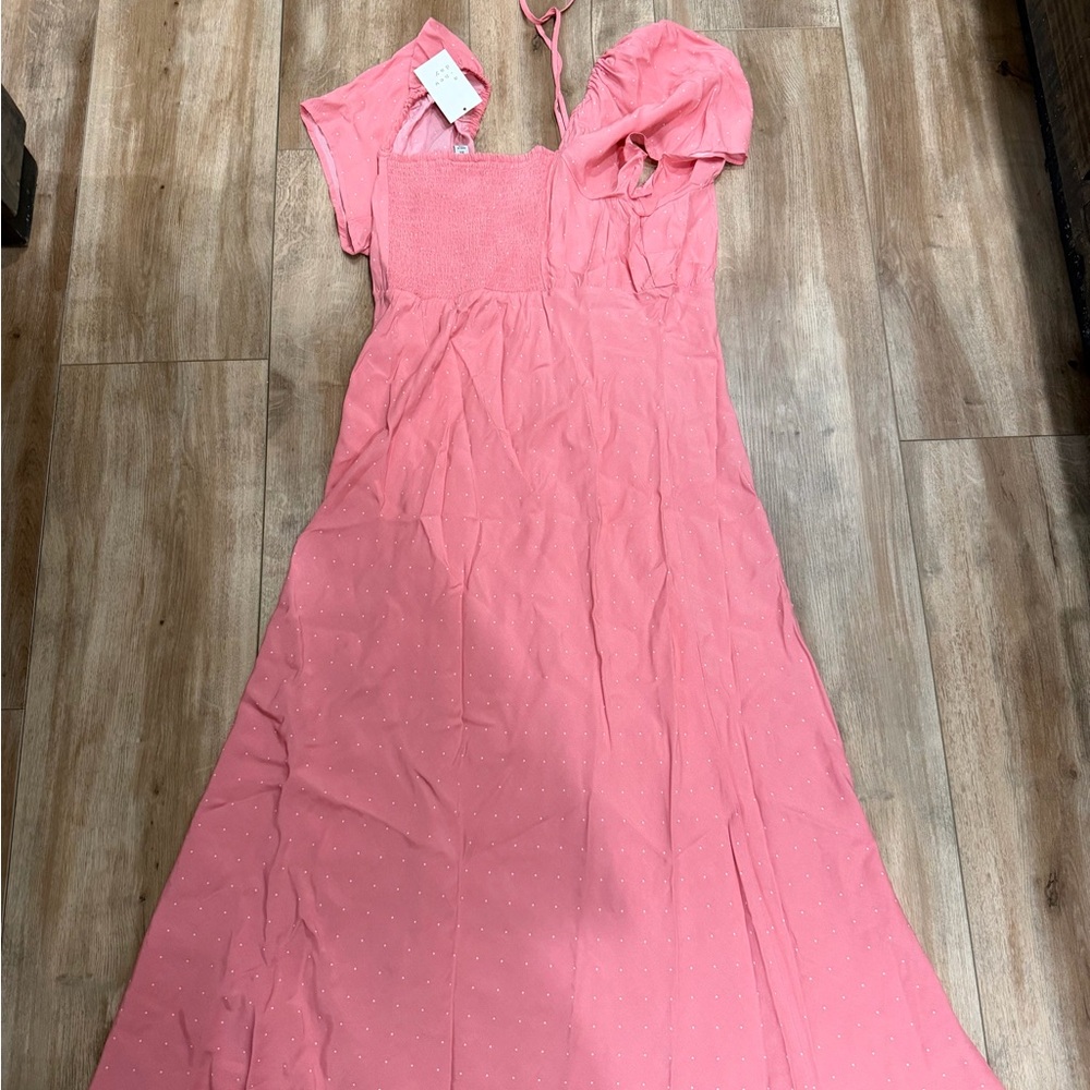 A New Day Midi Sundress Coral Polka Dot size XL - Picture 3 of 8